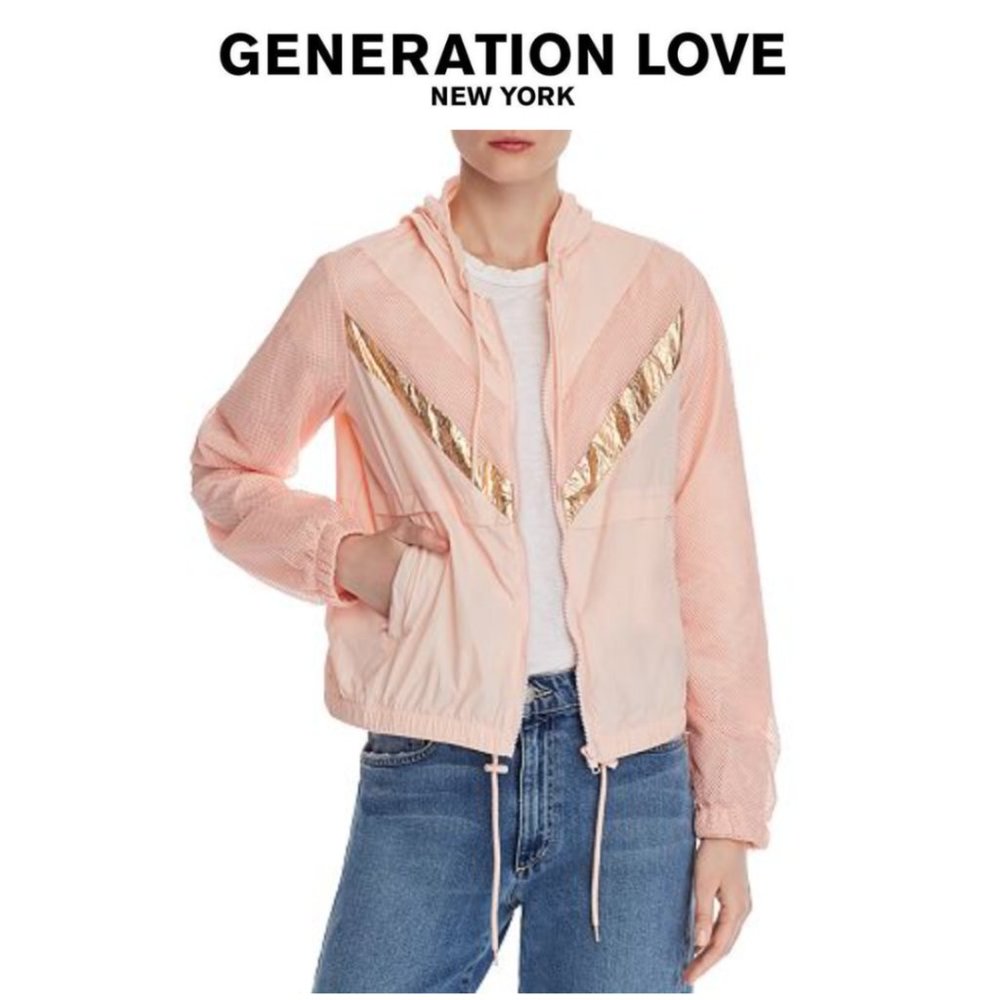 Generation Love Pink Quincy Chevron Windbreaker